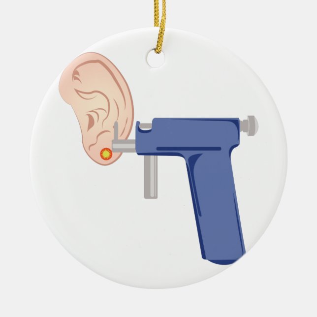 Gå i ax piercing julgransprydnad keramik (Framsidan)