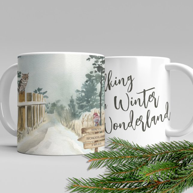 Gå i ett Winter Wonderland Winter Ligcape Kaffemugg (Skapare uppladdad)