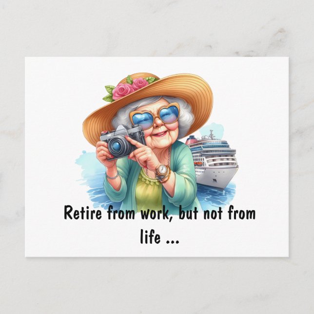 Gå i pension vykort (Framsida)
