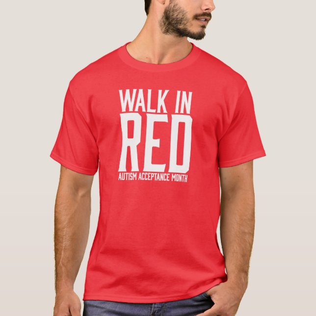 Gå i röd Tshirt T-shirt (Framsida)
