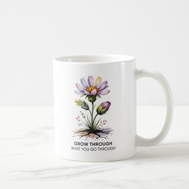 Gå igenom det du går igenom inspirerande kaffemugg (Höger)