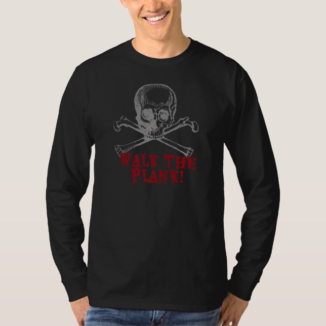 Gå igenom Pirat Skullben T Shirt (Framsida)