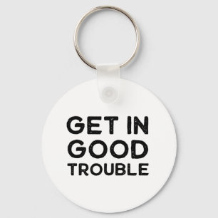 Gå in i Bra Trouble Policy Gift Nyckelring