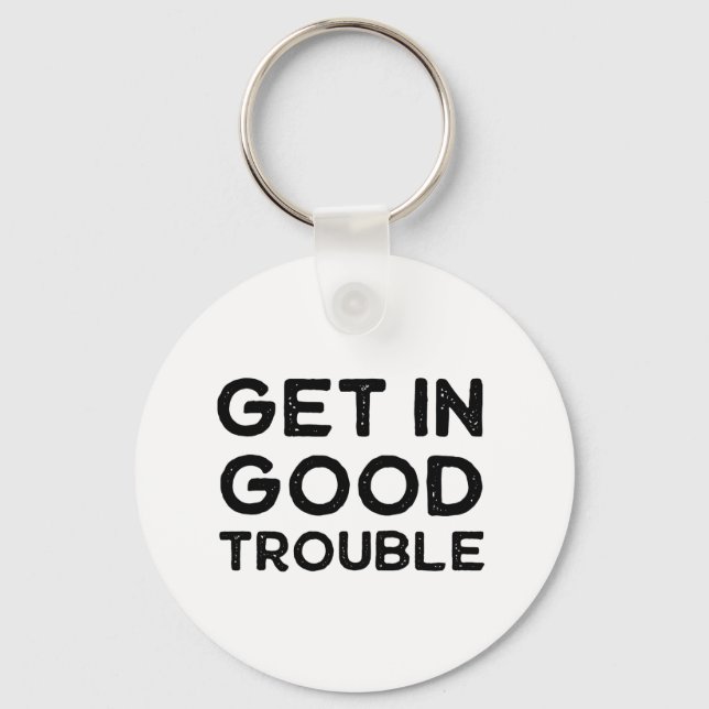 Gå in i Bra Trouble Policy Gift Nyckelring (Framsida)