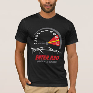 Gå in i det röda: trotsa alla gränser t shirt