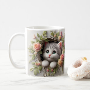 Gå in i en charmvärld med vår 3D Kitten Kaffemugg
