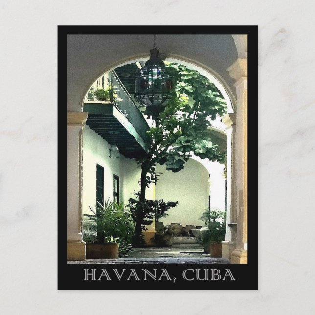 Gå in i ett Courtyard, Havana, Kuba Vykort (Framsida)