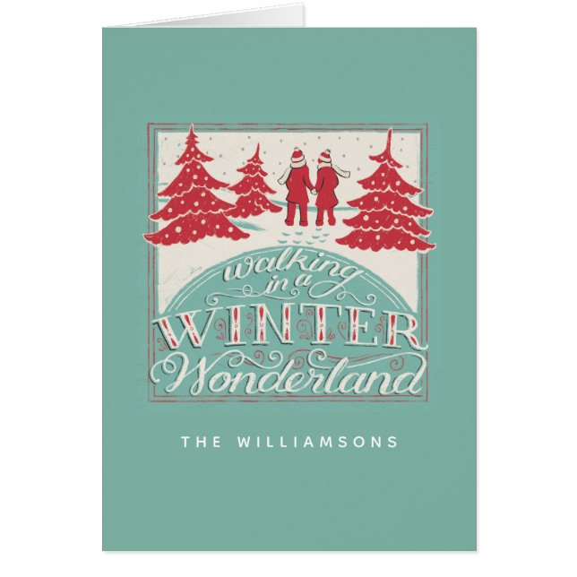 Gå in i ett vinter Wonderland Hälsningskort (Framsidan)