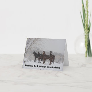 Gå in i ett vinter Wonderland Helgkort