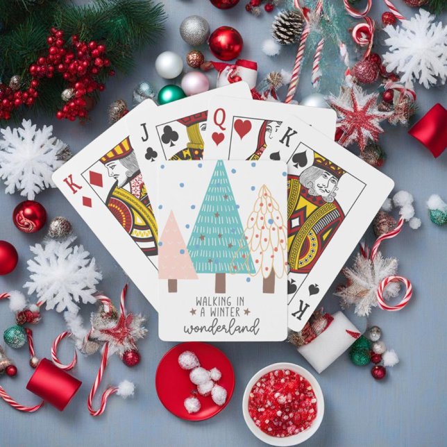 Gå in i ett Winter Wonderland - Jul - Casinokort (Walking in a Winter Wonderland - Christmas - Poker Cards)