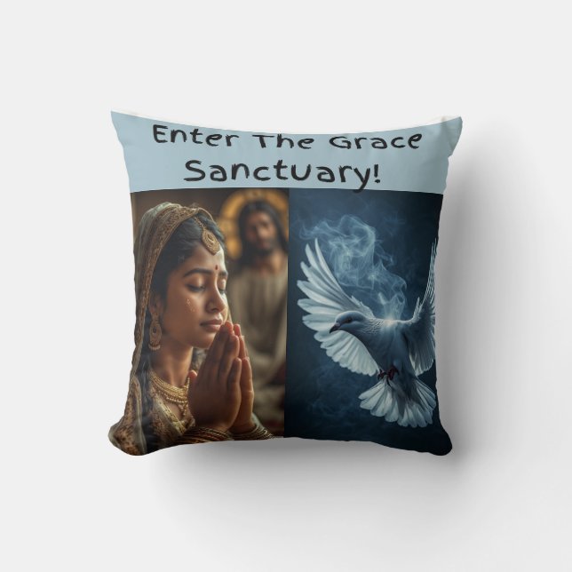 Gå in i Grace sanctuary design 1 färgtema 1 Kudde (Framsida)