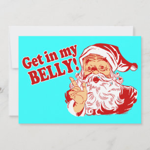 Gå in i min Belly-julmiddag Julkort