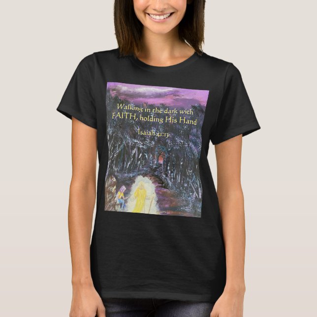 Gå in i Mörken med FAITH Bok T-Shirt (Framsida)