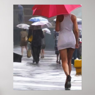 Gå in i regnet poster