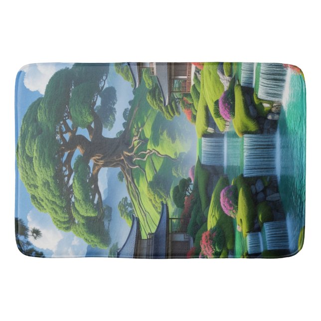 Gå in i Vår - Blommigt Garden Badrumsmatta (Framsidan)