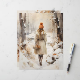 Gå in i Winter Woodland Scrapbook Papper