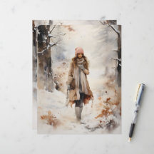 Gå in i Winter Woodland Scrapbook Papper