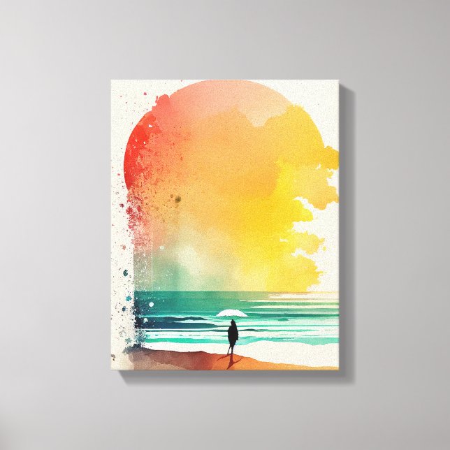 Gå in på Vinkara Abstrakt Beach Art Canvastryck (Framsida)