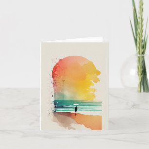Gå in på Vinkara Abstrakt Beach Art Kort