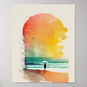 Gå in på Vinkara Abstrakt Beach Art Poster