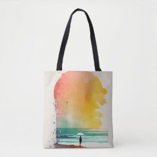 Gå in på Vinkara Abstrakt Beach Art Tygkasse