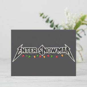 Gå in Snömannen julrockare Vinter Rock Metal Julkort