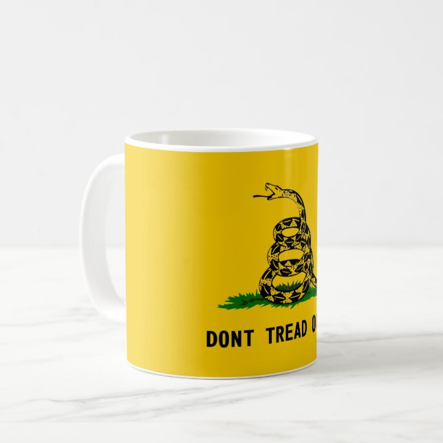 gå inte flagga usa symbol snake america-historik p kaffemugg (Framsida vänster)