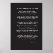 Gå inte Gentle dikt av Dylan Thomas