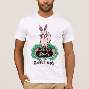Gå inte ner på kaninens Hål Manar vit-skirt T Shirt