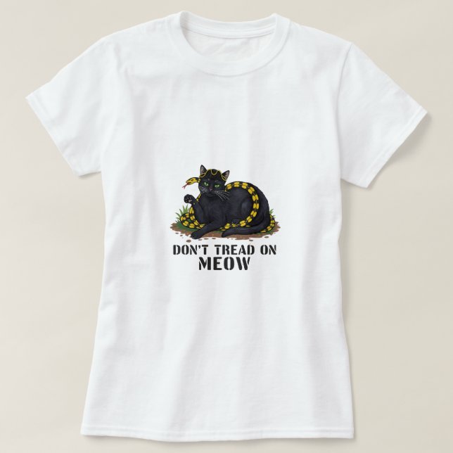 Gå inte på Meow - Revolutionary Cat T-shirt (Design framsida)