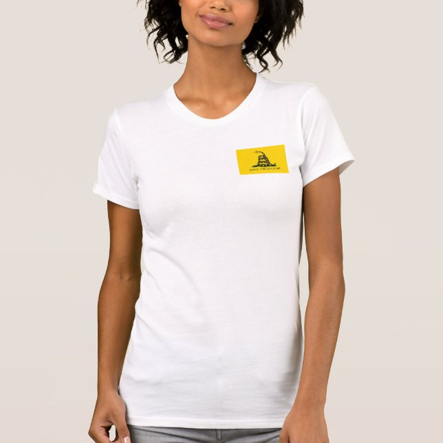Gå inte på mig - den Gadsden flagga - ser båda T Shirt (Framsida)