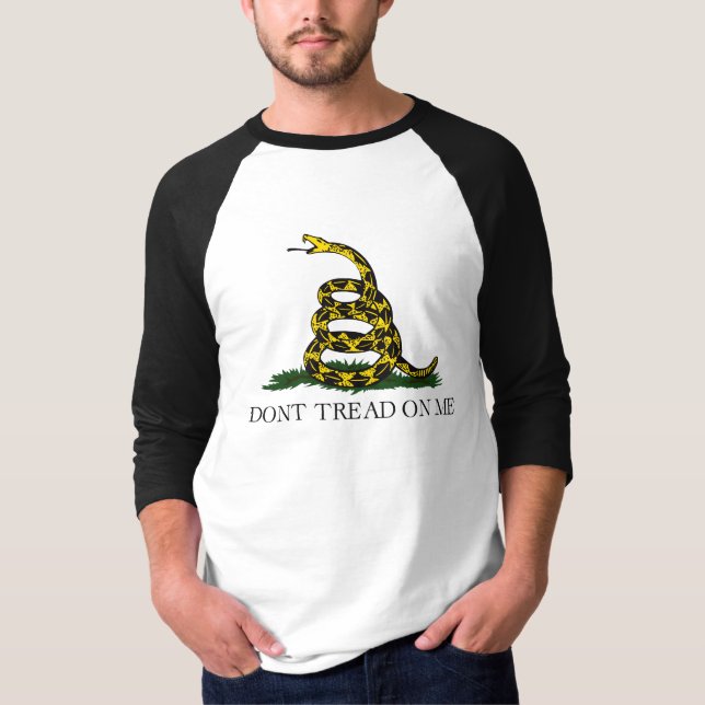Gå inte på mig Gadsden Flagga Black Gult T Shirt (Framsida)