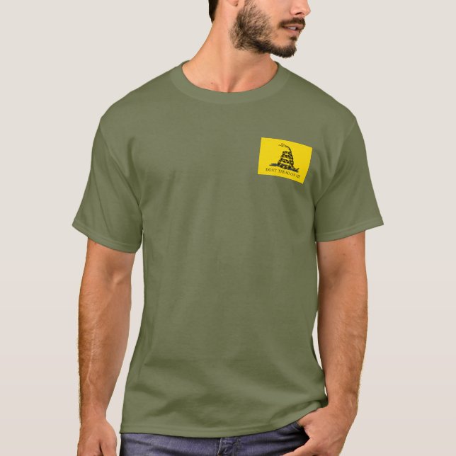 Gå inte på mig Gadsden Flagga GULT KHAKI T Shirt (Framsida)
