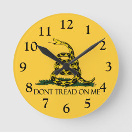 Gå inte på mig, Gadsden Flagga Patriotic History Rund Klocka