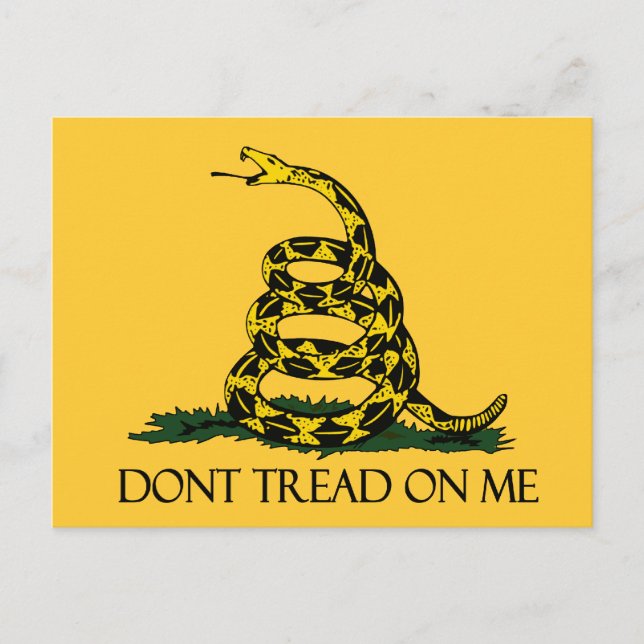 Gå inte på mig, Gadsden Flagga Patriotic History Vykort (Framsida)