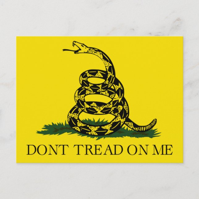 Gå inte på mig, Gadsden flagga tea party Vykort (Framsida)