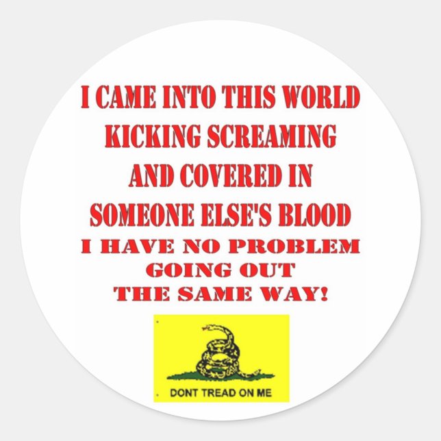 GÅ INTE PÅ MIG RUNT KLISTERMÄRKE (Framsida)