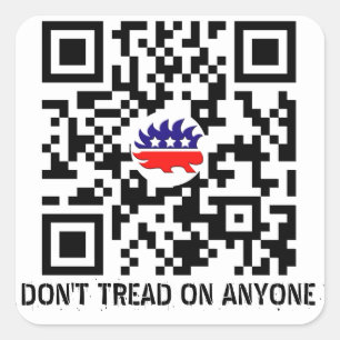 Gå inte på någon liberal Party QR Sticker Fyrkantigt Klistermärke