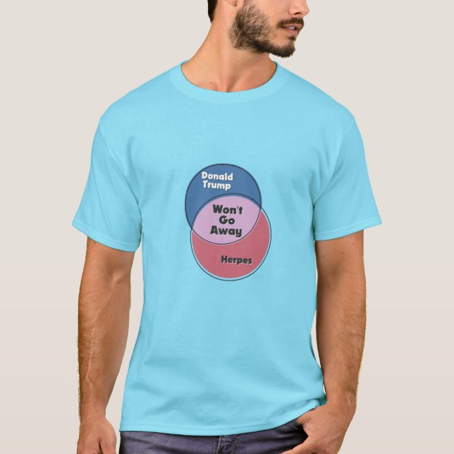 Gå inte på vägen Donald Trump Herpes venn-diagram T Shirt (Framsida)