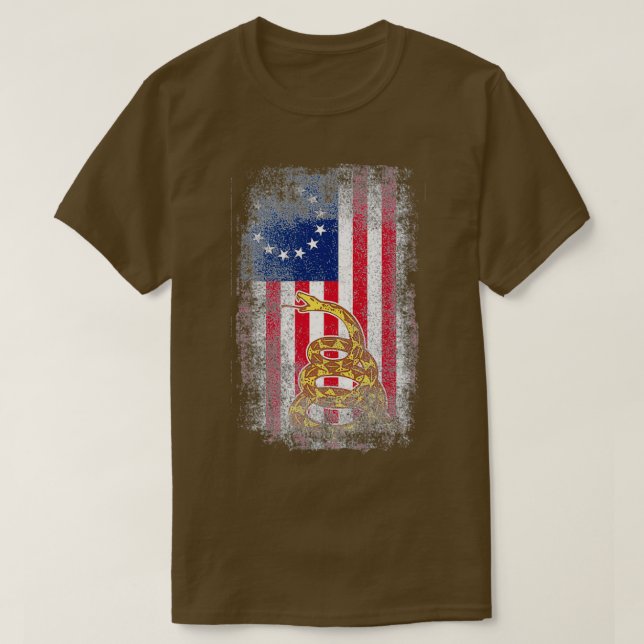 Gå inte Patriot på mig Gadsden Snake Flagga  T Shirt (Design framsida)