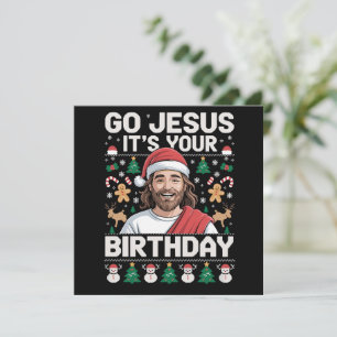 Gå Jesus Det Är Din Födelsedag Fula Jultröja Julkort