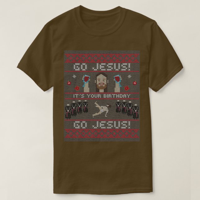 Gå Jesus och din födelsedagssloliga fruktsvensk T Shirt (Design framsida)