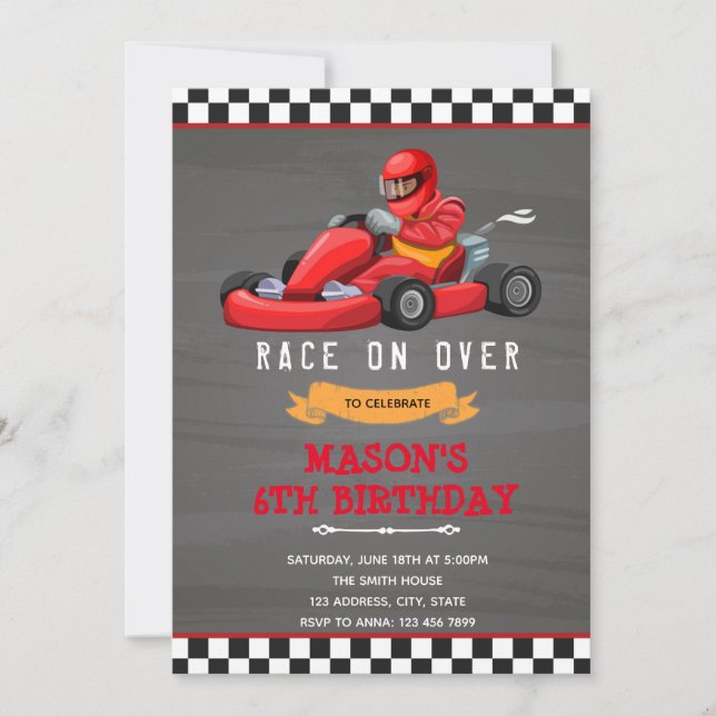 Gå kart födelsedagsfest inbjudan (Framsida)