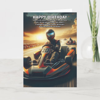 Gå Karting Thated Birthday Card Kort