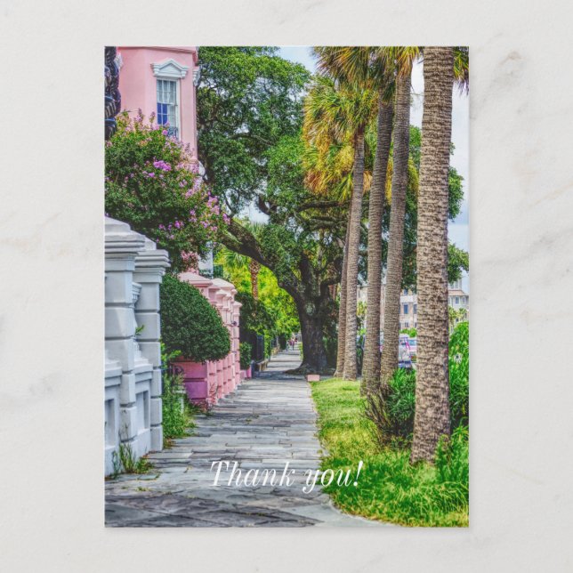 Gå längs med Rainbow Row Tack så mycket Vykort (Framsida)