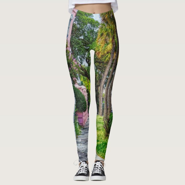 Gå längs Regnbågsrad Leggings (Framsida)