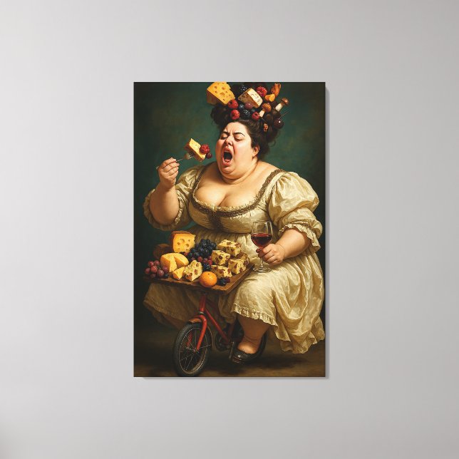 "Gå lätt, ät hårt" Surrealistiskt konstverk Canvastryck (Framsida)