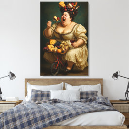 "Gå lätt, ät hårt" Surrealistiskt konstverk Canvastryck