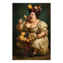 "Gå lätt, ät hårt" Surrealistiskt konstverk