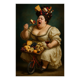 "Gå lätt, ät hårt" Surrealistiskt konstverk Perfect Poster